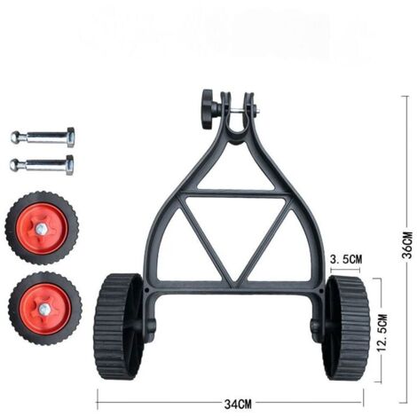Ruote di supporto per tagliabordi, ruote di supporto regolabili, accessorio per decespugliatore (nero)