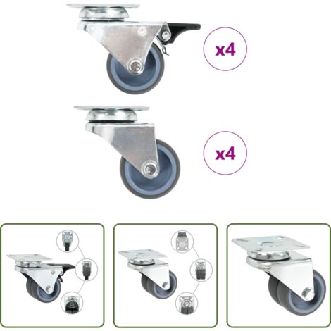 Ruote gemellate -  Ruote Girevoli Gemellate 8 pz 50 mm