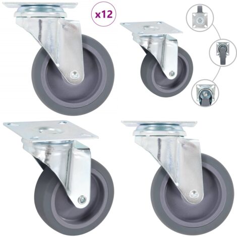 Ruote Girevoli 12 pz 75 mm - Ruote per mobili - Ruote per carrelli