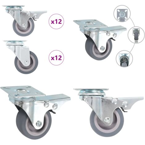 Ruote Girevoli 24 pz 50 mm - Ruote per mobili - Ruote per carrelli