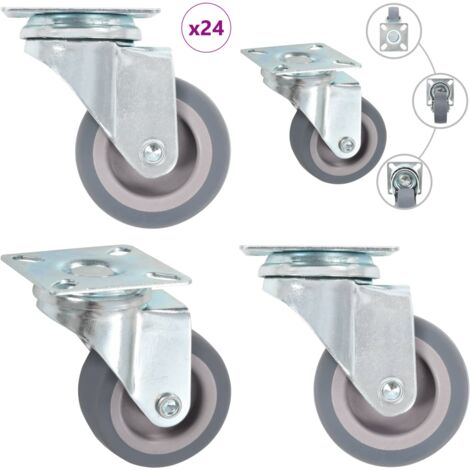 Ruote Girevoli 24 pz 50 mm - Ruote per mobili - Ruote per carrelli