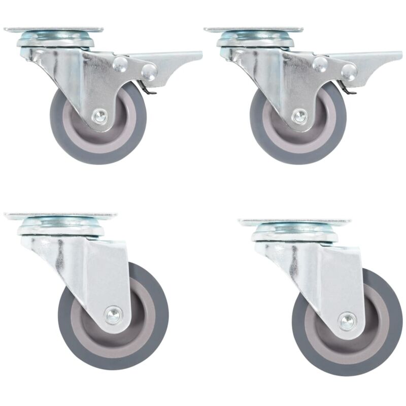 50 mm nylon in set di 2 rotelle girevoli 2 ruote frenate 50 mm nylon in set di 2 rotelle girevoli 2 ruote frenate