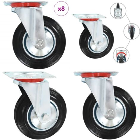 Ruote Girevoli 8 pz 160 mm - Ruote per mobili - Ruote per carrelli