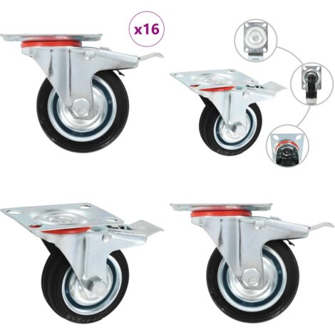 Ruote Girevoli 8 pz 75 mm - Ruote per mobili - Ruote per carrelli
