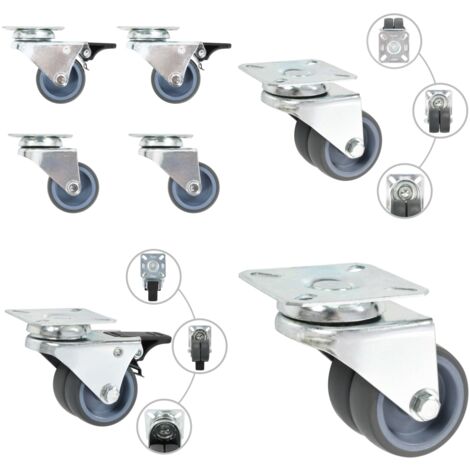 Ruote Girevoli Gemellate 4 pz 50 mm - Ruote gemellate - Ruote per mobili
