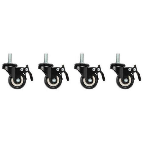 Ruote girevoli Lanberg nere 5 cm con freno set 4