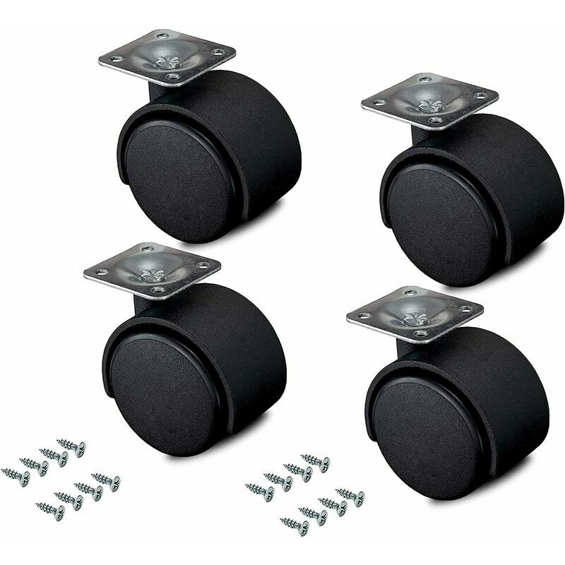 Ruote grigie da 40 mm, ruote piatte da 1,5