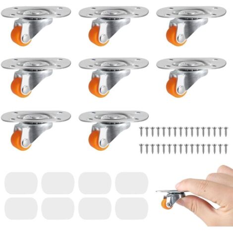 Ruote in gomma da 12 mm, mini ruote girevoli a 360° per mobili ed elettrodomestici, con retro adesivo, ideali per il trasporto.