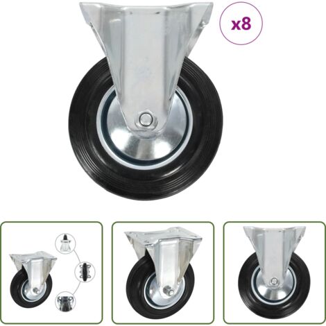 Ruote in gomma -  Rotelle Fisse 8 pz 160 mm