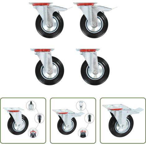 Ruote in gomma -  Rotelle Girevoli 4 pz 160 mm