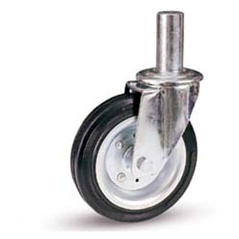 Image of AVO - ruote industriali gomma e perno girevole tubo innocenti 80BI - MM.200X50 - MM.155H. port. KG.250