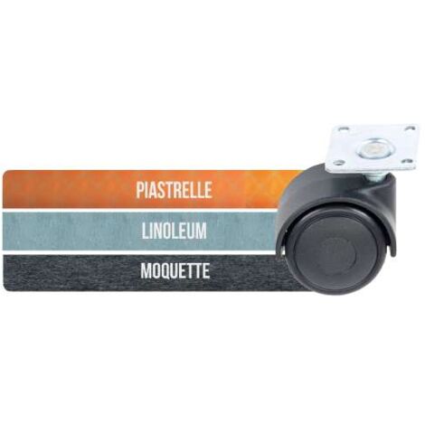 RUOTE NYLON 40MM CON PIASTRA