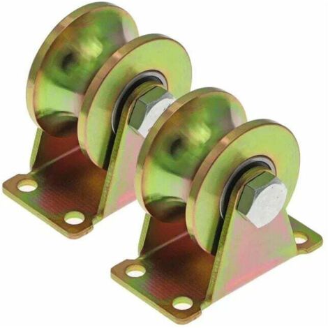 Ruote per cancelli scorrevoli da 50 mm, ruote in acciaio con scanalatura a U, ruota con scanalatura a U per corsia inversa, macchina industriale