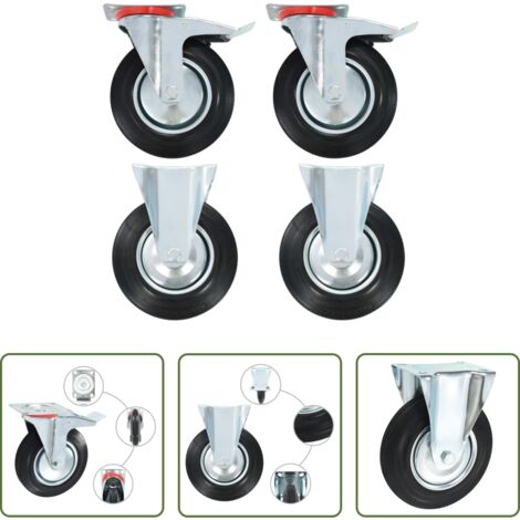 Ruote per carrelli -  Rotelle 4 pz 200 mm