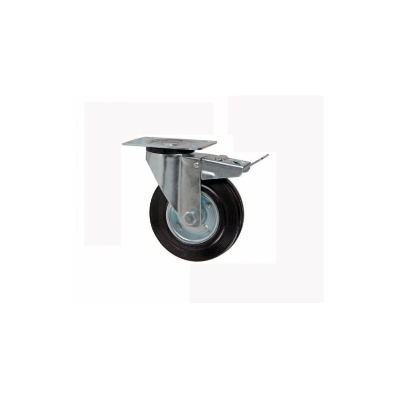 Image of Ro-carr - ruote per carrelli ruota per carrello industriale portapacchi varie misur 15569V piastra girevole c/freno d. 125 (19938)