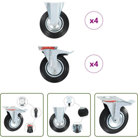 Ruote per carrelli -  Ruote 8 pz 200 mm