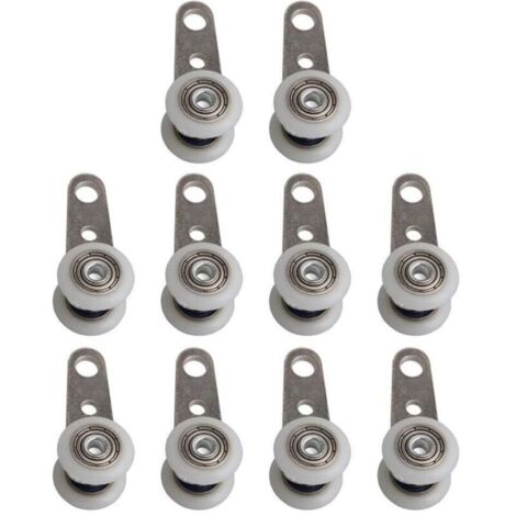 Ruote per mobili, 10 pezzi, puleggia con cuscinetto in metallo da 45x19 mm con due ruote in plastica per armadio, mobile, finestra