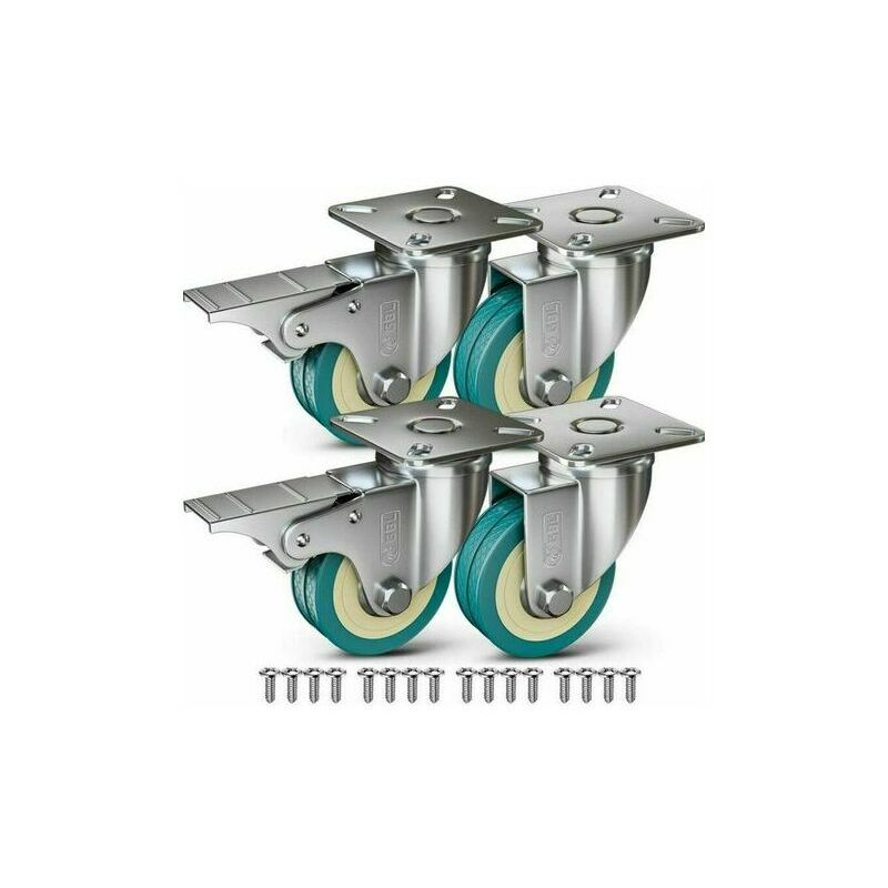 Ruote per Mobili 200KG + 16 Viti, Ruote Girevoli