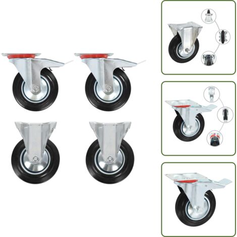 Ruote per mobili - vidaXL Rotelle 4 pz 160 mm - Ruote in gomma