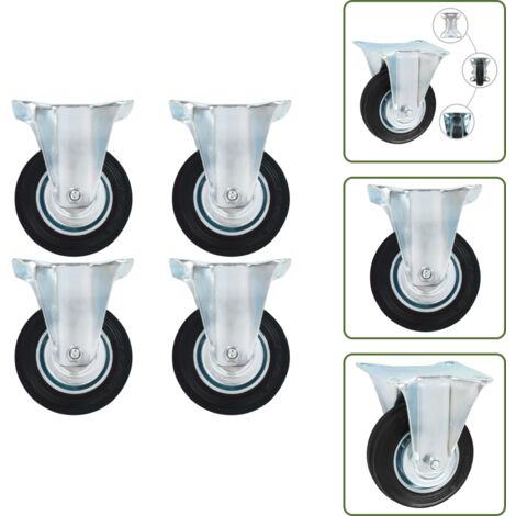 Ruote per scaffali - vidaXL Rotelle Fisse 4 pz 100 mm - Ruote per carrelli