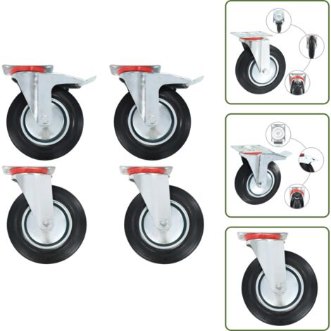 Ruote per tavoli - vidaXL Rotelle Girevoli 4 pz 200 mm - Ruote per scaffali