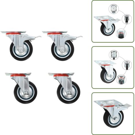 Ruote per tavoli - vidaXL Rotelle Girevoli 4 pz 75 mm - Ruote per scaffali