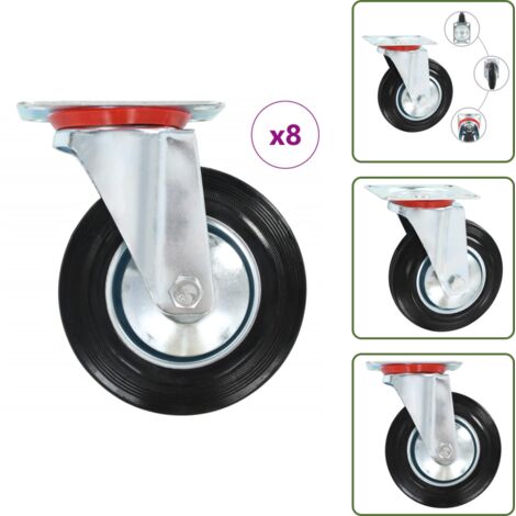 Ruote per tavoli - vidaXL Ruote Girevoli 8 pz 160 mm - Ruote per scaffali