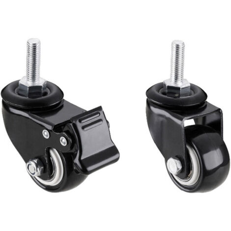 Ruote piroettanti da 40 mm, ruote per mobili, di cui 2 con freno, per carrelli, armadi, scaffali