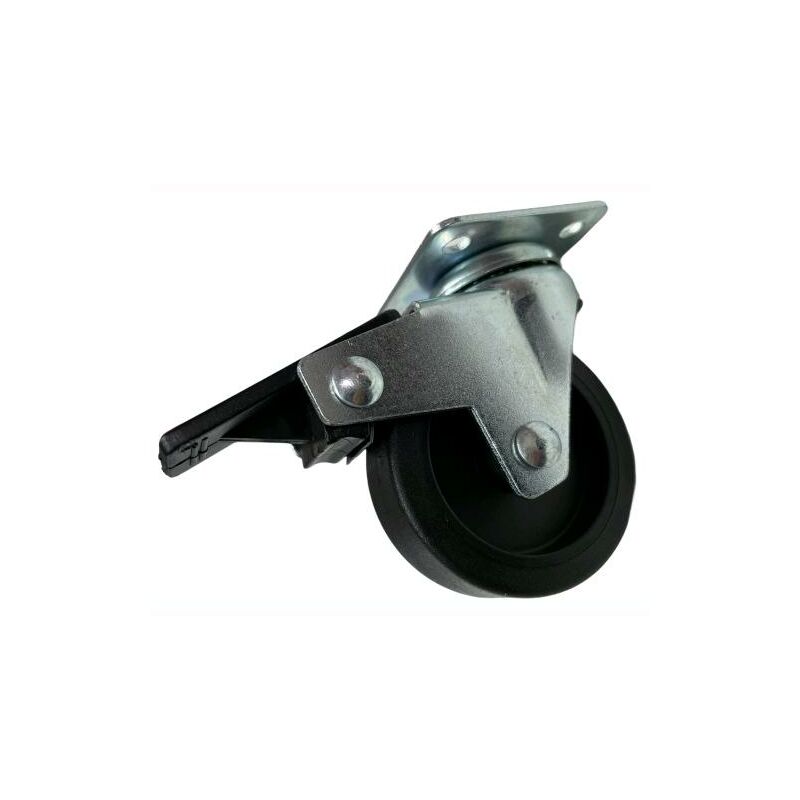 Image of Ruote piroettanti per mobili rotelle Girevoli con Piastra per Carrelli 60 mm Con Freno nera