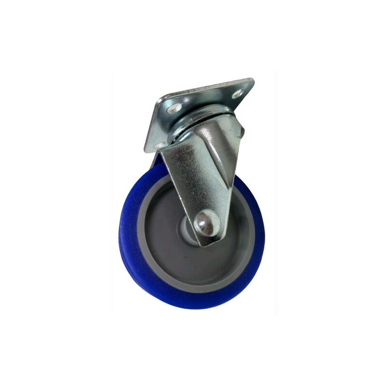 Image of Ruote piroettanti per mobili rotelle Girevoli con Piastra per Carrelli 60 mm Senza Freno blu