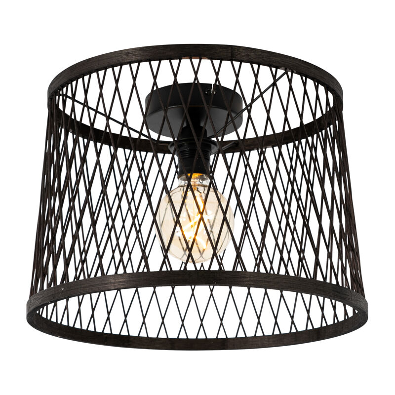 Image of Rustic Ceiling Light Black Rattan 40&hellip;