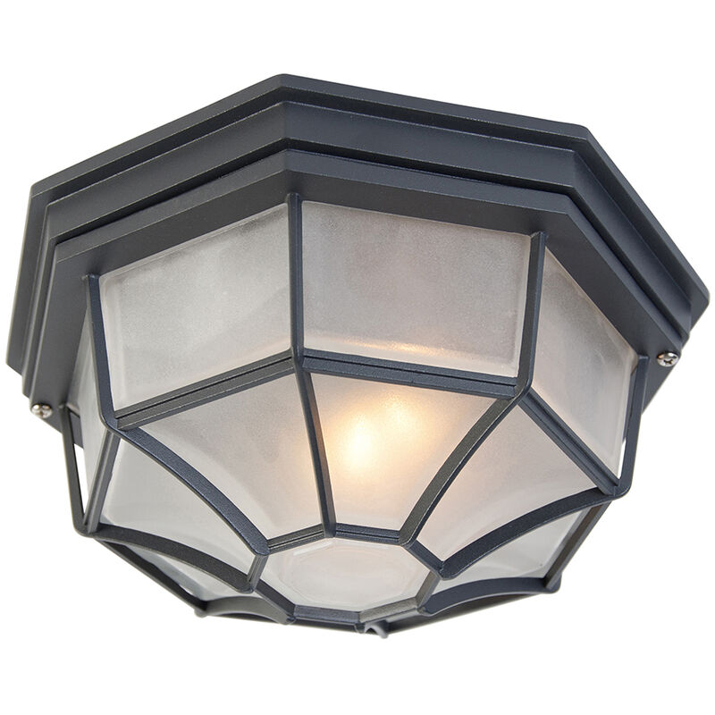 Rustic Ceiling Lamp Dark Grey 26.5 cm IP44 - Bri