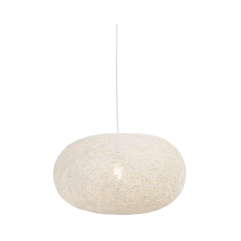 Rustic Pendant Light White 50 cm - Corda Flat