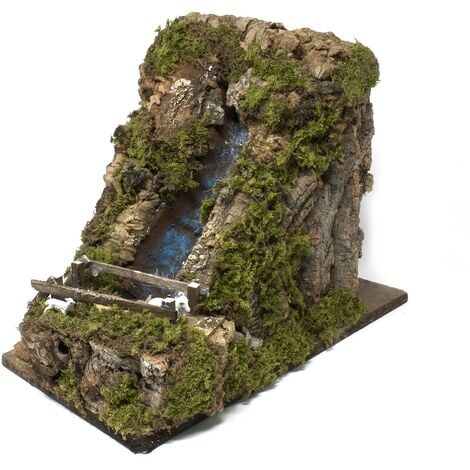ROSSI ROSA Ruscello per Presepe con Ponte Cascata 33x18 cm 11632