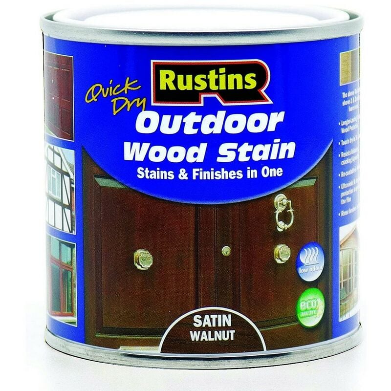 Rustins Outdoor Wood Stain 500ml Satin Walnut