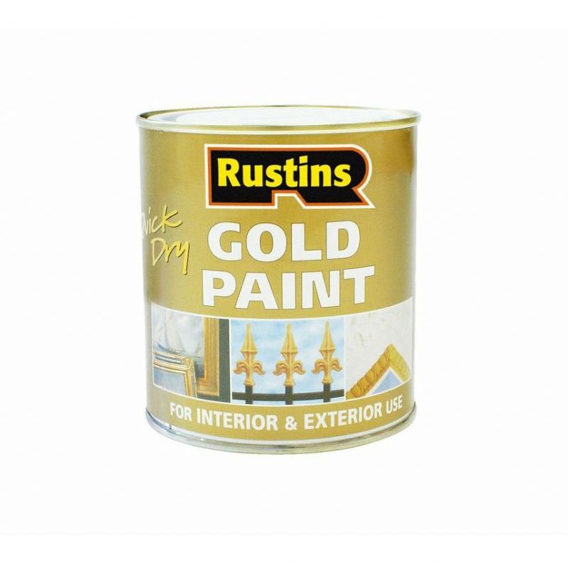 Gold Paint Quick Dry Can Be Applied To Wood And Metal 500ML - Rustins