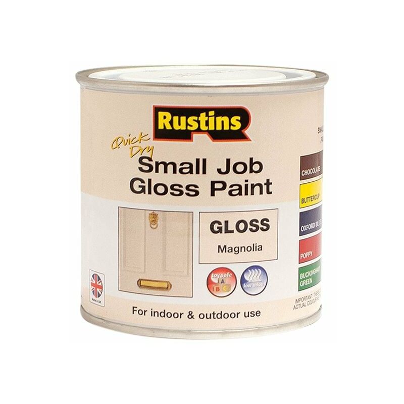 Rustins - Quick Dry Small Job Gloss Paint Magnolia 250ml russjmagqd