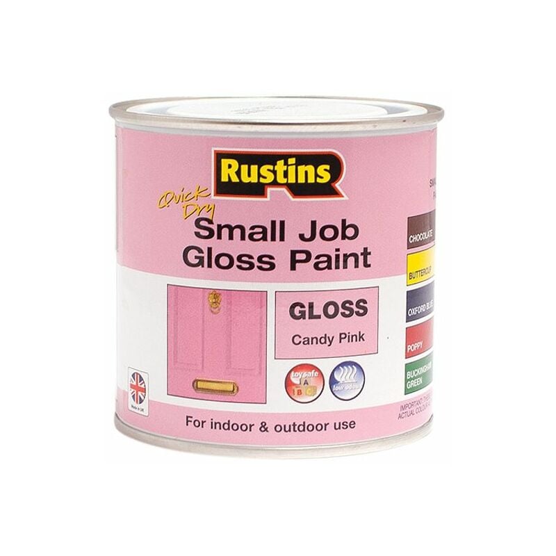 Rustins Quick Dry Small Job Gloss Paint Candy Pink 250ml RUSSJCPQD