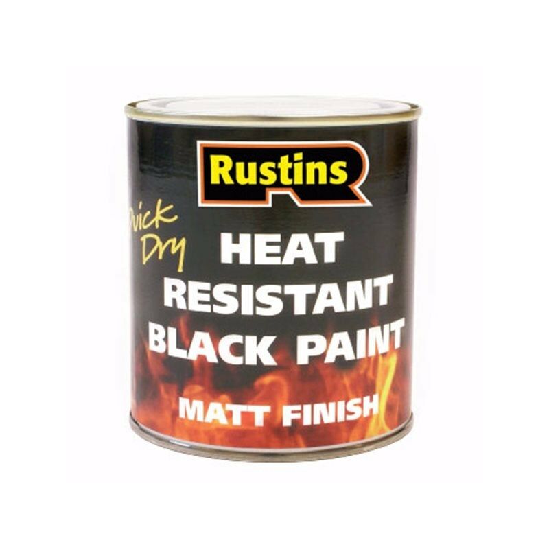 Rustins Heat Resistant Quick Drying Black Paint, 500ml