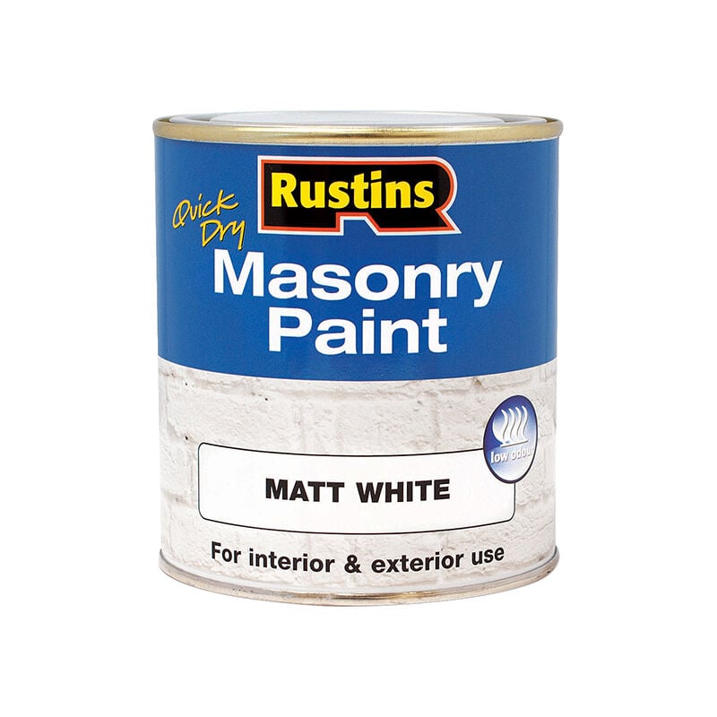 Rustins - Quick Dry Masonry Paint Matt White 250ml RUSMASPW250 - White