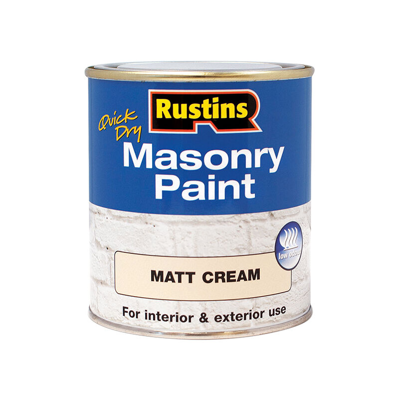 Rustins - Quick Dry Masonry Paint Matt Cream 500ml RUSMASPC500 - Cream