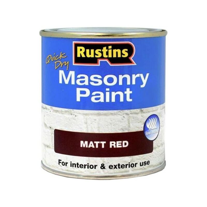 Rustins - Quick Dry Masonry Paint Matt Red 250ml RUSMASPR250 - Red