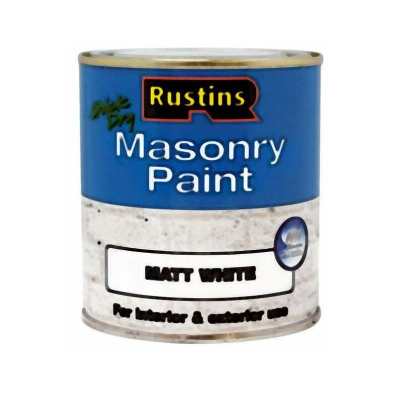 Rustins Quick Dry Masonry Paint Matt White 500ml RUSMASPW500