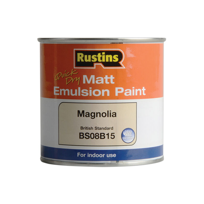 Rustins MEMLM250 Quick Dry Matt Emulsion Paint Magnolia 250ml RUSMEM250