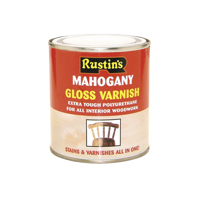 Rustins - POGD250 Polyurethane Varnish & Stain Gloss Dark Oak 250ml RUSPVGDO250