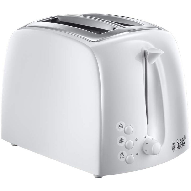 21640 Textures 2-Slice Toaster, White - Russell Hobbs