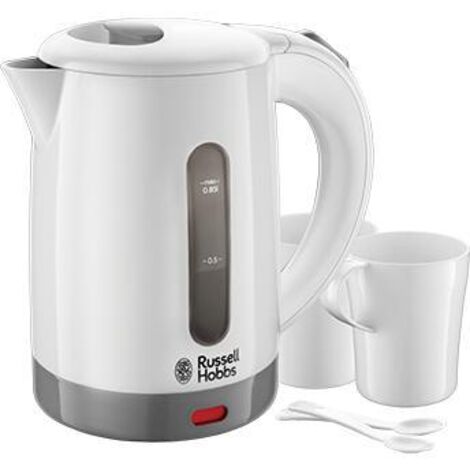Russell Hobbs 23840-70 Bollitore Elettrico Piccolo da Viaggio 0,85 Litri 1000W 2 Tazze 2 Cucchiaini