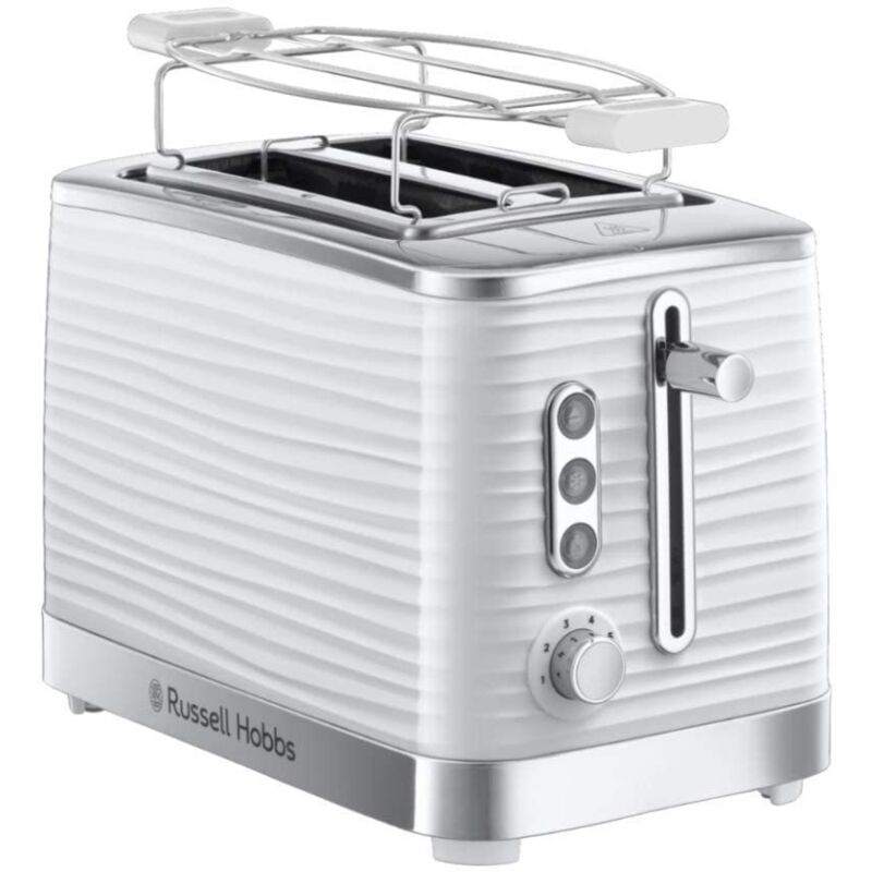 Image of Russell Hobbs - Tostapane Bianco - 2 Fette - Struttura lucida Color Bianco Fessure per toast extra larghe 6 livelli di doratura Funzione di