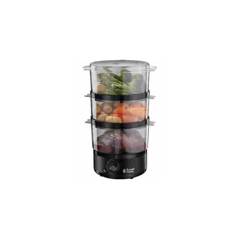 Russell Hobbs - Cuiseur vapeur Matte Black - 26530-56 - 400 w - 7 l - 3 paniers vapeur - Noir