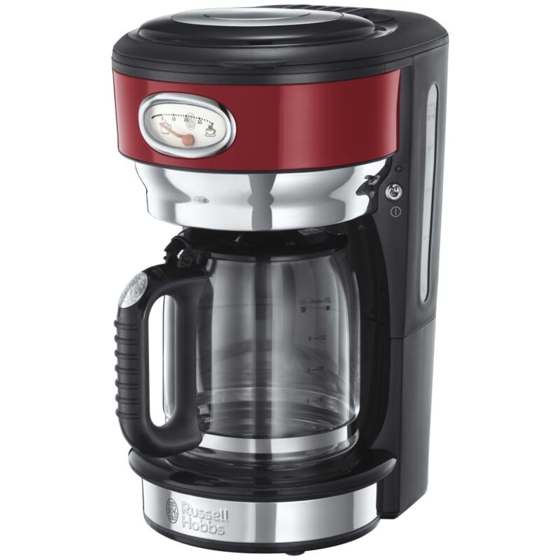 Russell Hobbs Cafetera Retro Cinta Roja 1000 W 1,25 L - Rojo En Oferta Cafetera De Filtro 10 Tazas 1000W Negro Rojo - 2170056 - Russell Hobbs -
